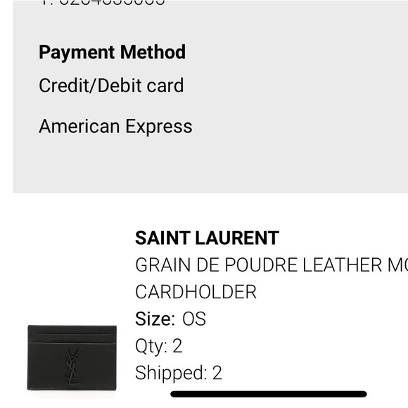 NEW in box. YSL Saint Laurent Black on Black grained leather cardholder - Picture 7 of 7